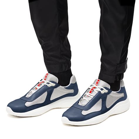 prada leather and technical fabric sneakers